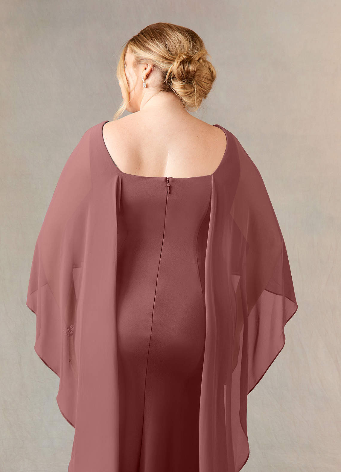 Azazie Dion Desert Rose Sheath Scoop Stretch Crepe Dress Mother of the