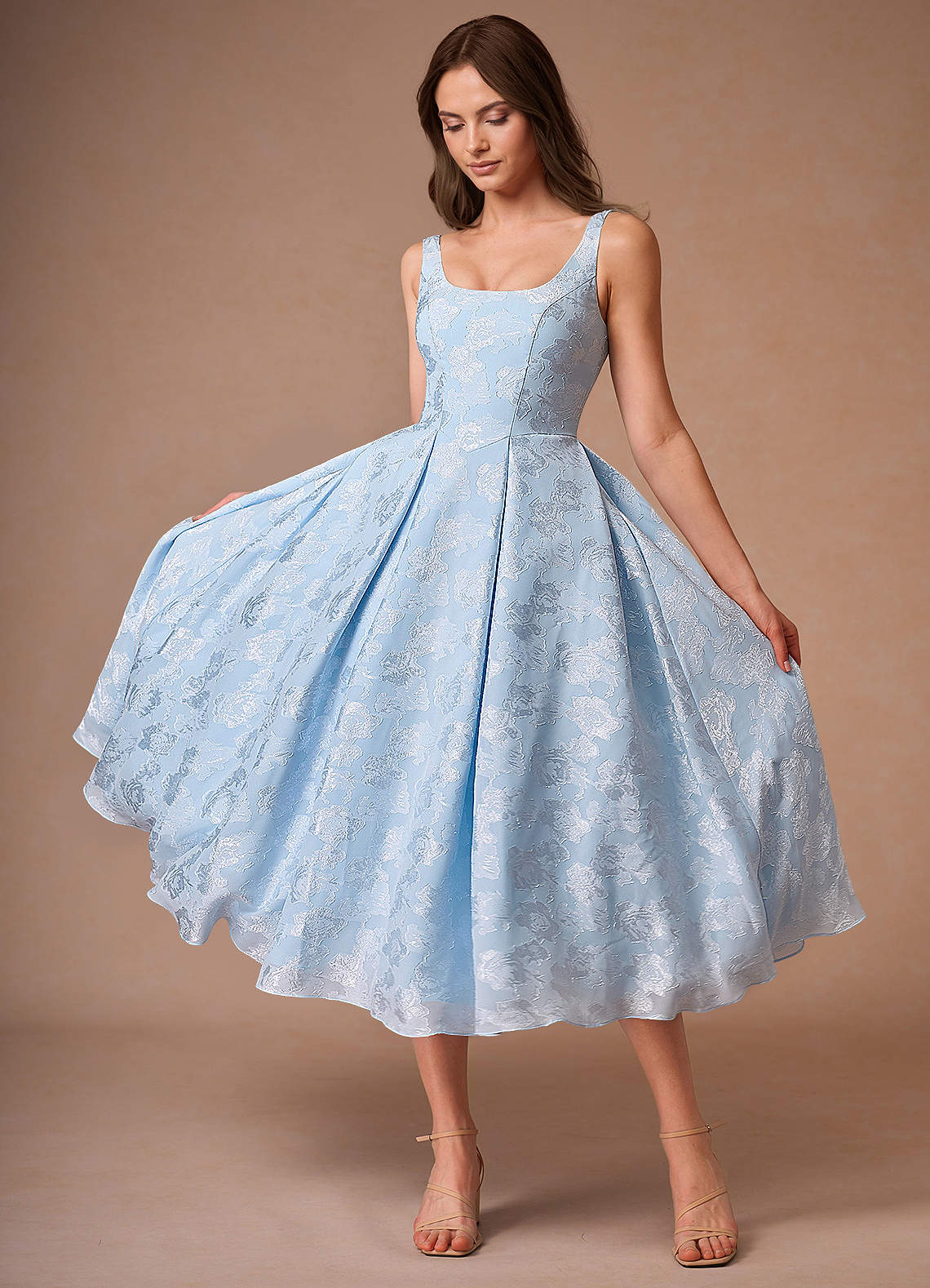 Briac Powder Blue A-line Midi Dress image1