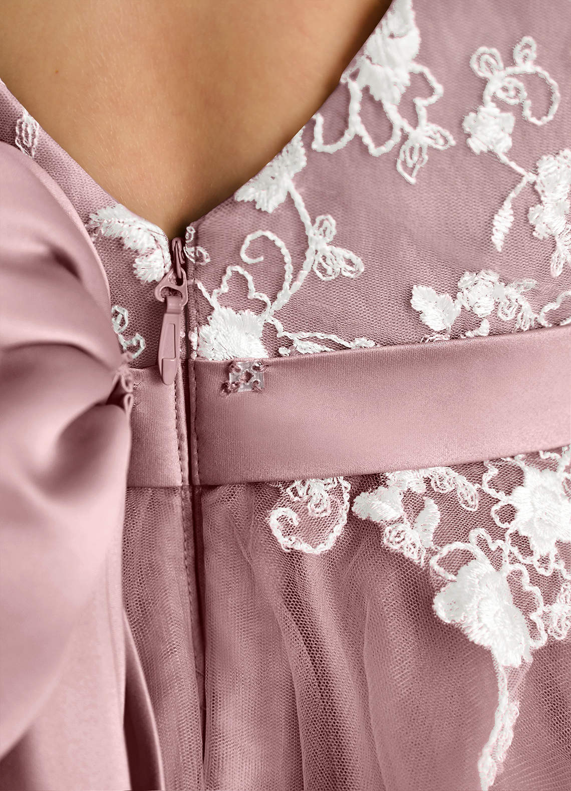 Azazie Butterfly Flower Girl Dresses Dusty Rose A-Line Lace Dress image4