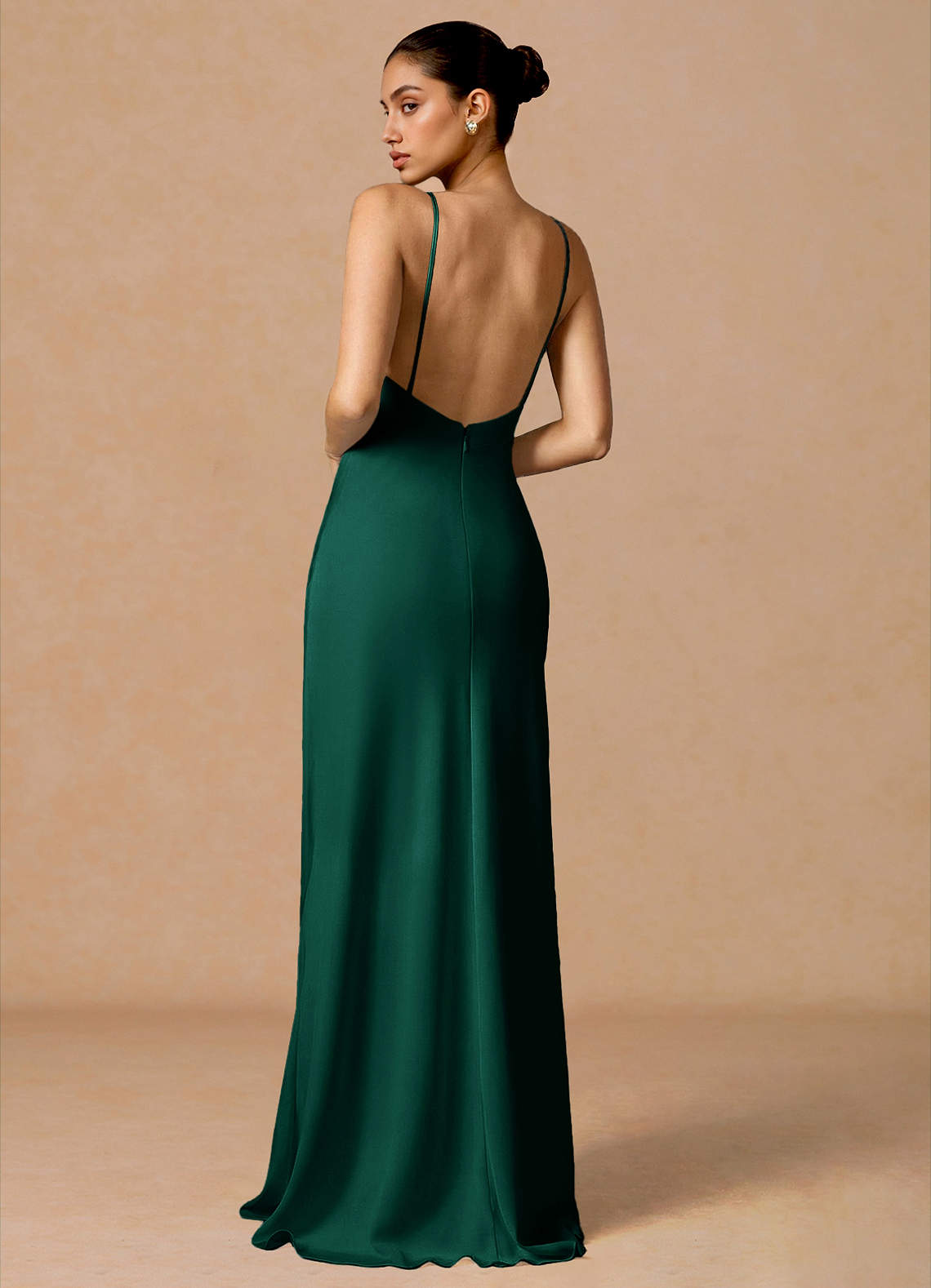 hunter green satin bridesmaid dresses Hunter Green Satin Bridesmaid Dress Sheath Floor-Length