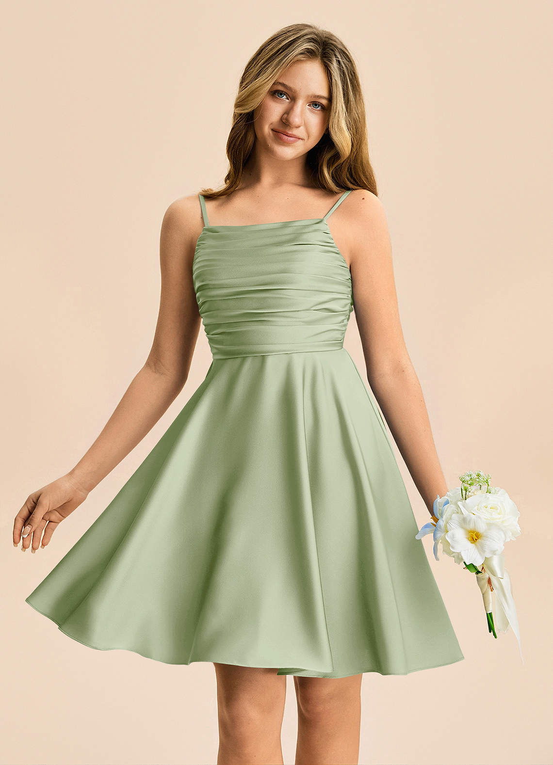 sage green juniors dress Sage Bridesmaid Dress Matte Satin Size XL