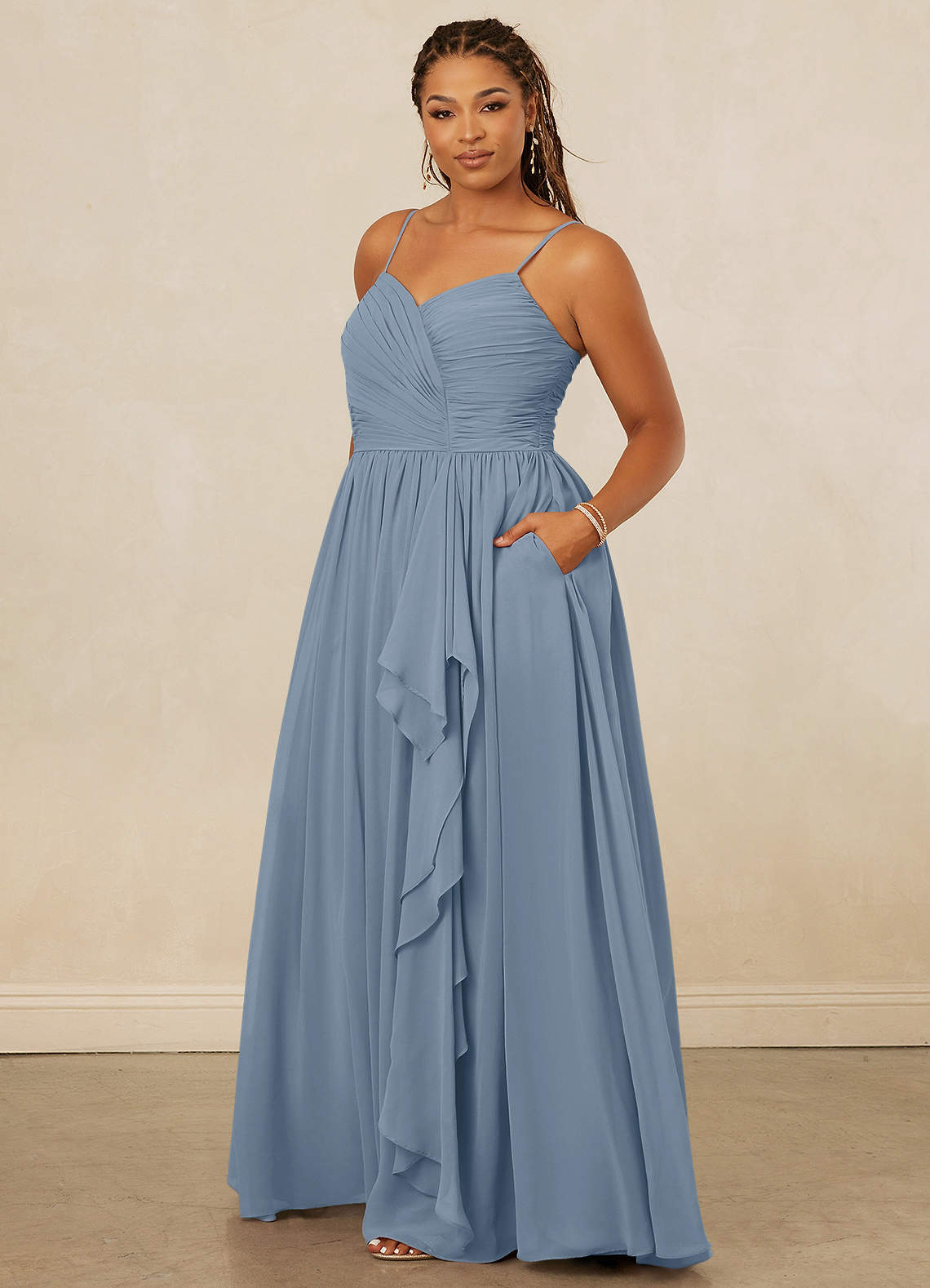 Christian Siriano Bridal for Azazie 1004 Bridesmaid Dresses Pleated Drape Chiffon A-line Dress image9