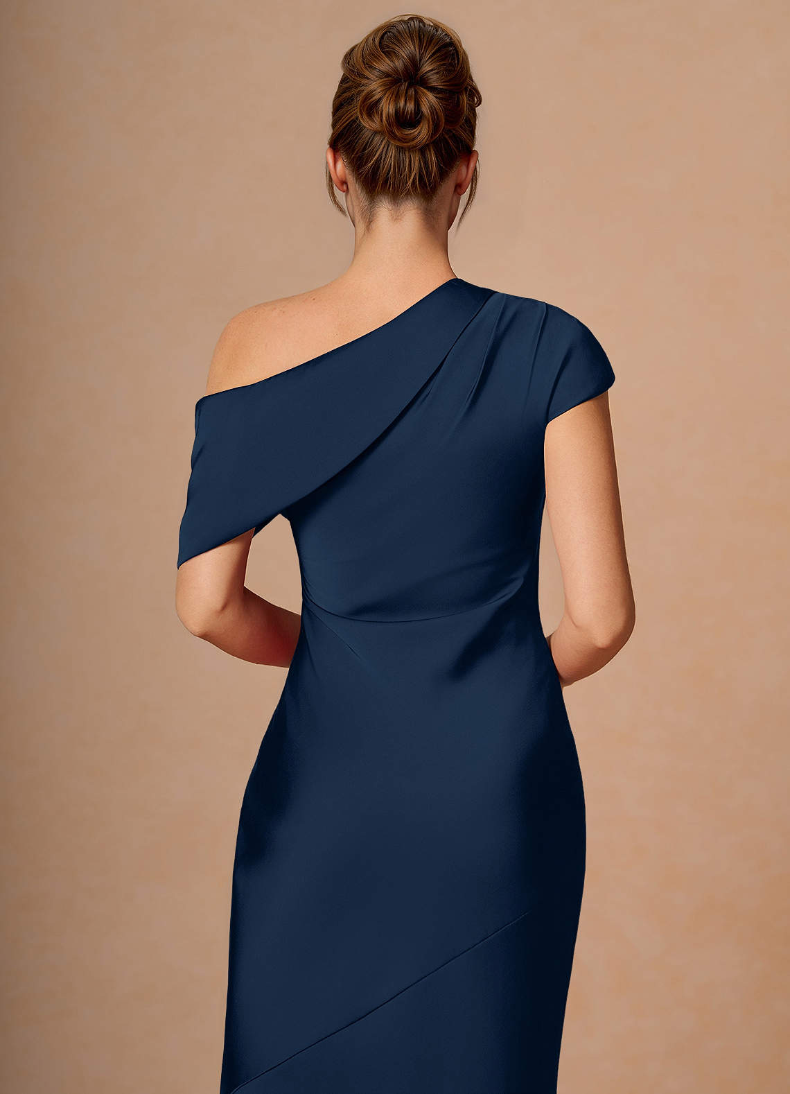 knee length dresses for ladies Emersyn Slinky Jersey Ruched V-Back Mini Dress in Buttercream