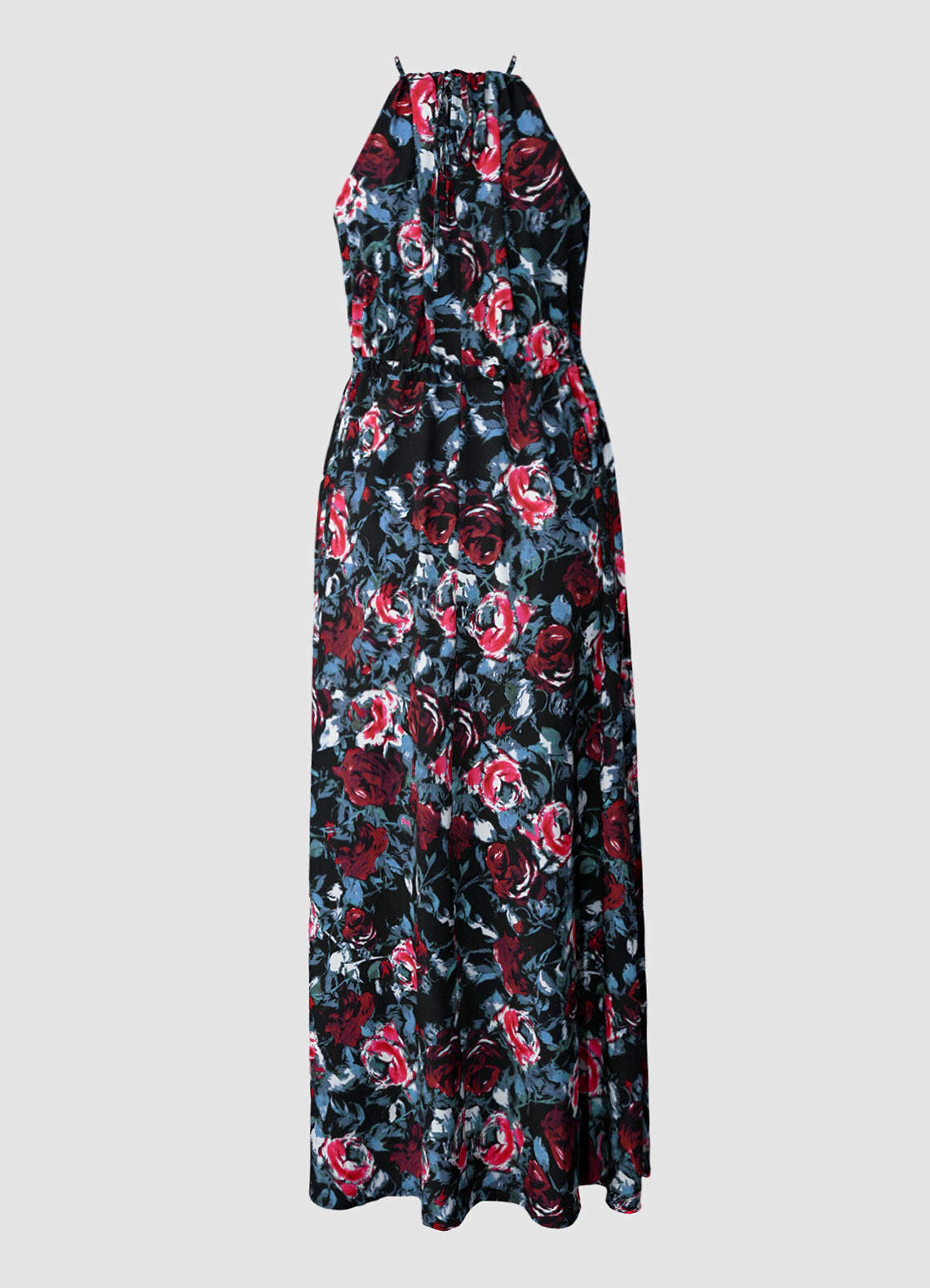 | Dresses Dress Bloom Halter Watch Black Azazie Black Me Floral Print Maxi