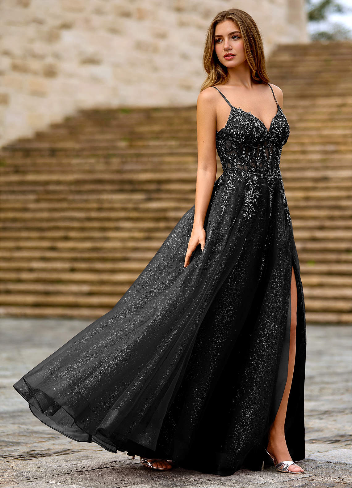 prom flowers with black dress Sexy Black Sparkle Keyhole Mermaid Flowers Cold shoulder Prom Dresses