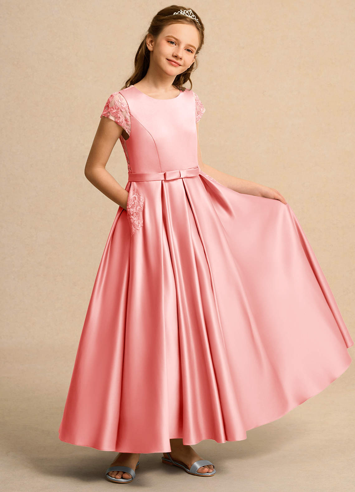 Azazie Bunny Girls Formal Coral Ball-Gown Lace Dress | Azazie Azazie Bunny Girls Formal Coral Ball-Gown Lace Dress | Azazie