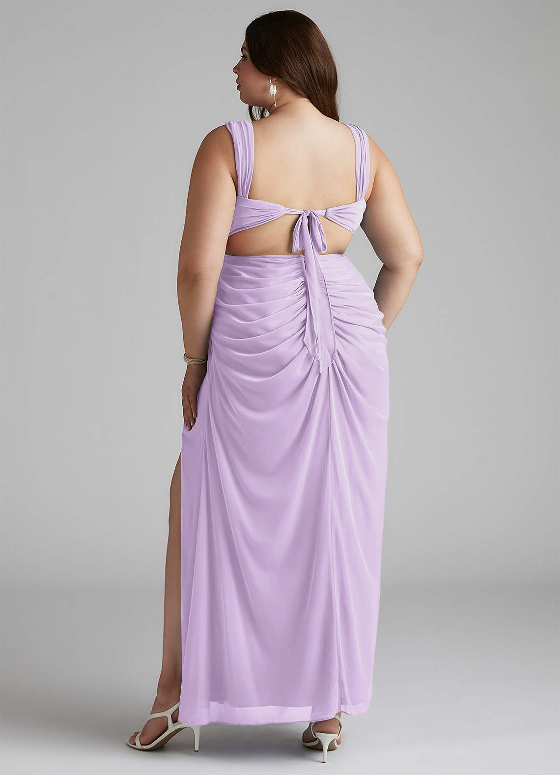 purple bridesmaid dresses plus size A-Line Sweep-Brush-Train Lilac Plus Size Bridesmaid Dress with Slit Pockets  Appliques COCOMELODYCB0248PS