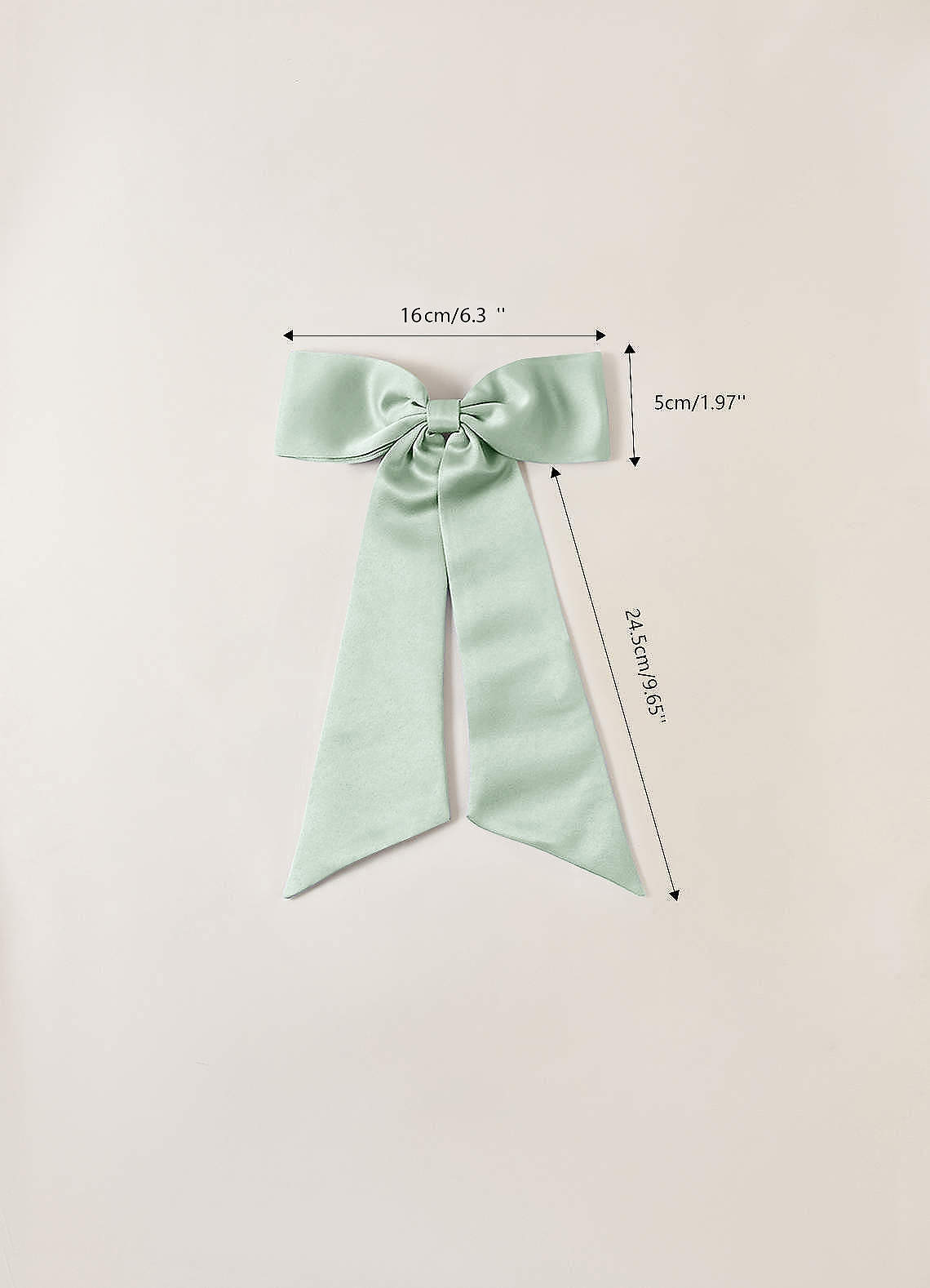 front Juego de pinzas para el cabello con lazo de satén elástico de color a juego