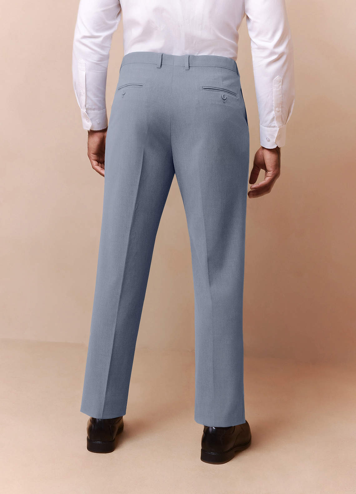 front Savile Light Blue Wool Blend Dress Pants