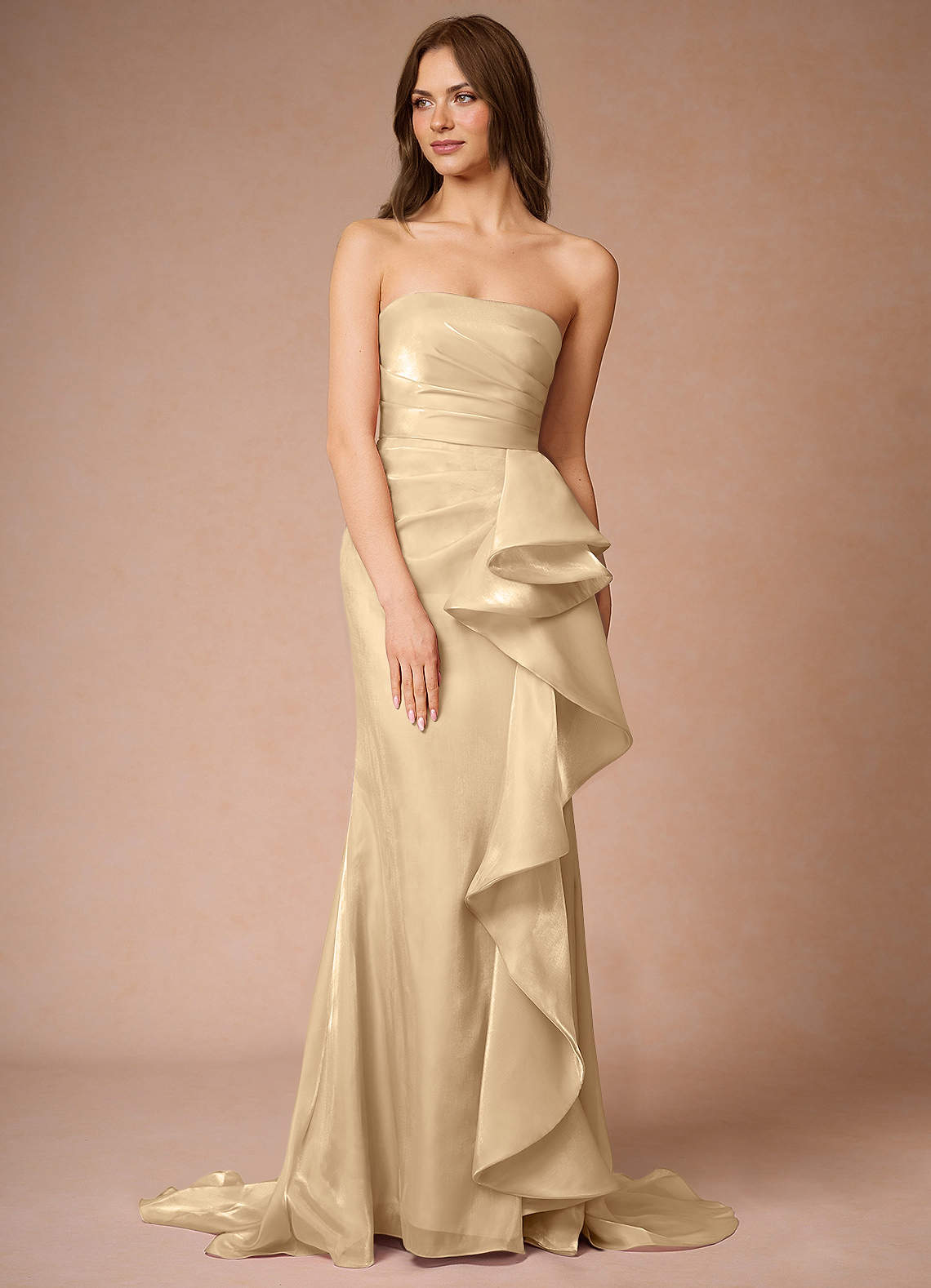 champagne strapless dress Mermaid Prom Dresses Formal Evening fg7596 open back is the highlight of the dress Prom Dress Style #32794 |