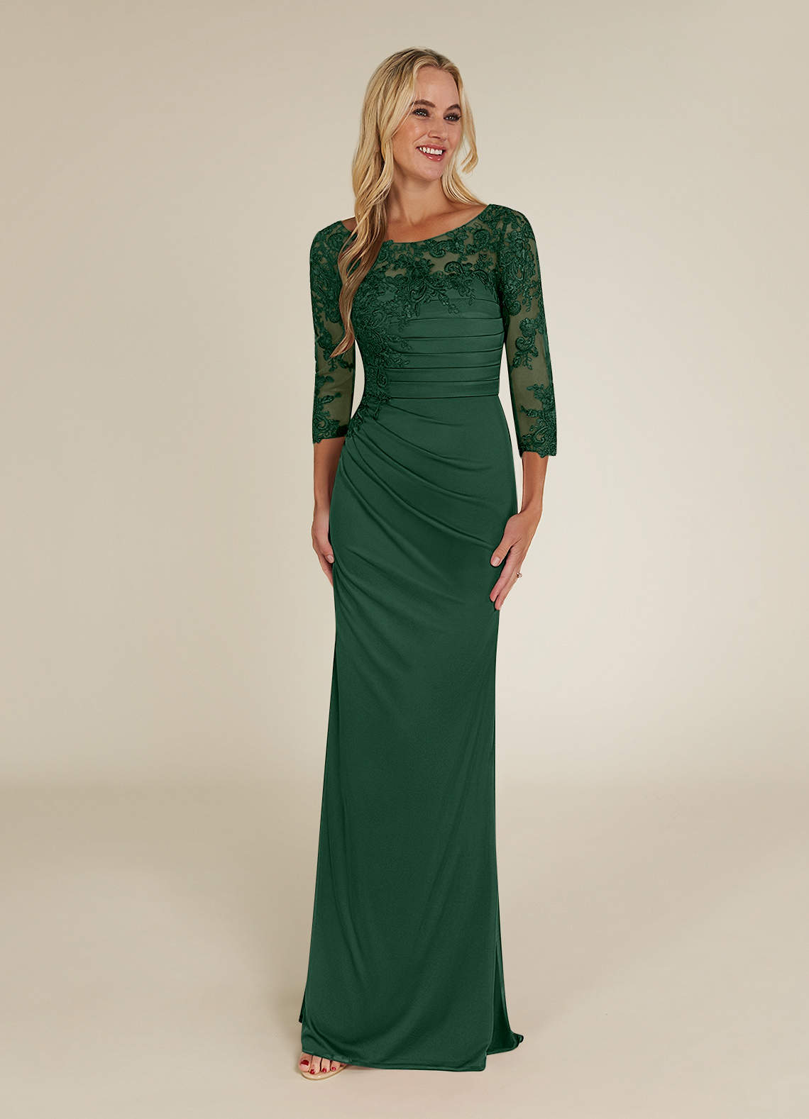 Azazie Alisondra Mother of the Bride Dresses Dark Green Sheath Scoop Lace Lace Dress image1