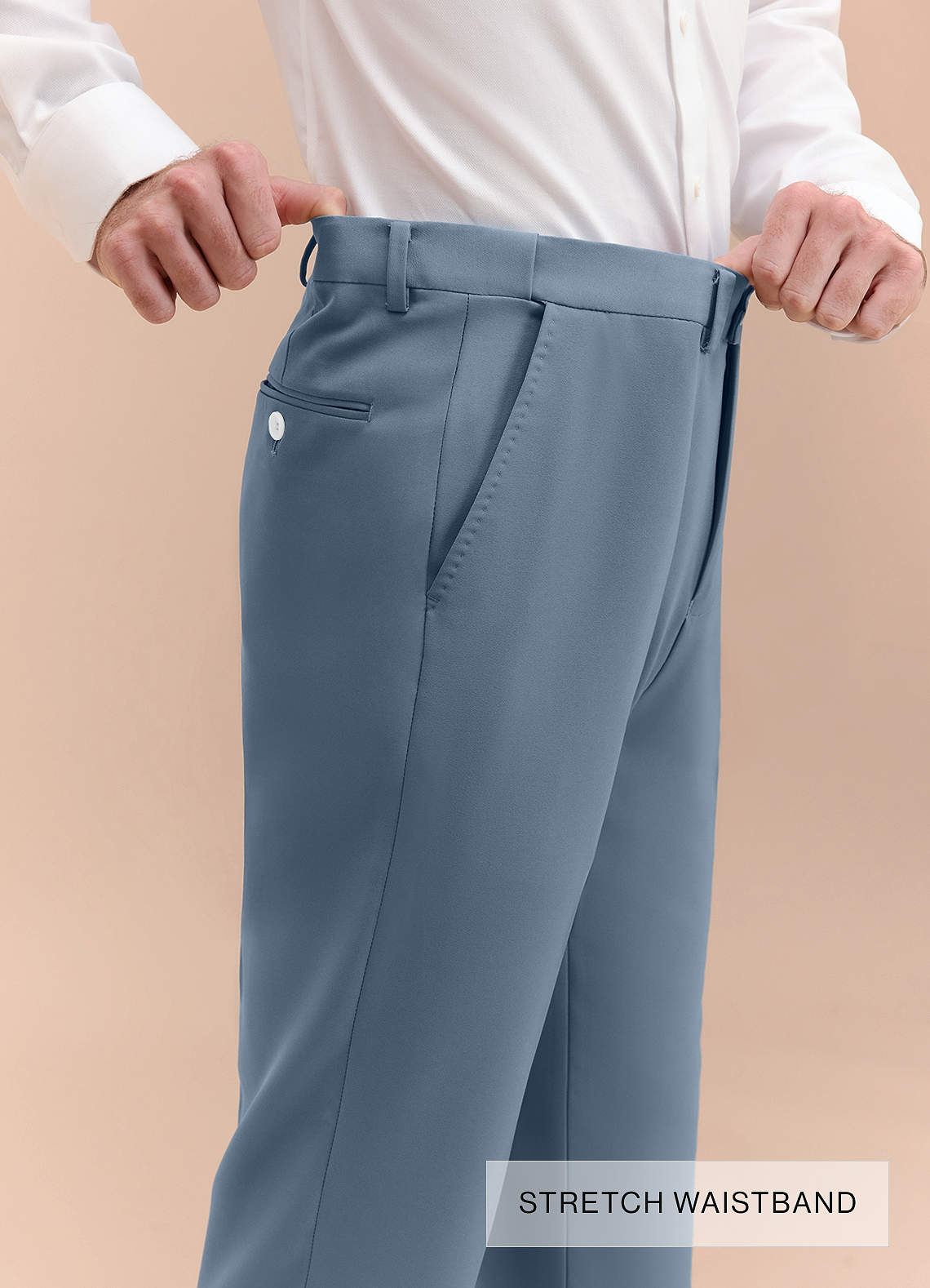 front Ethan Dusty Blue Refined Weave Performance Suit