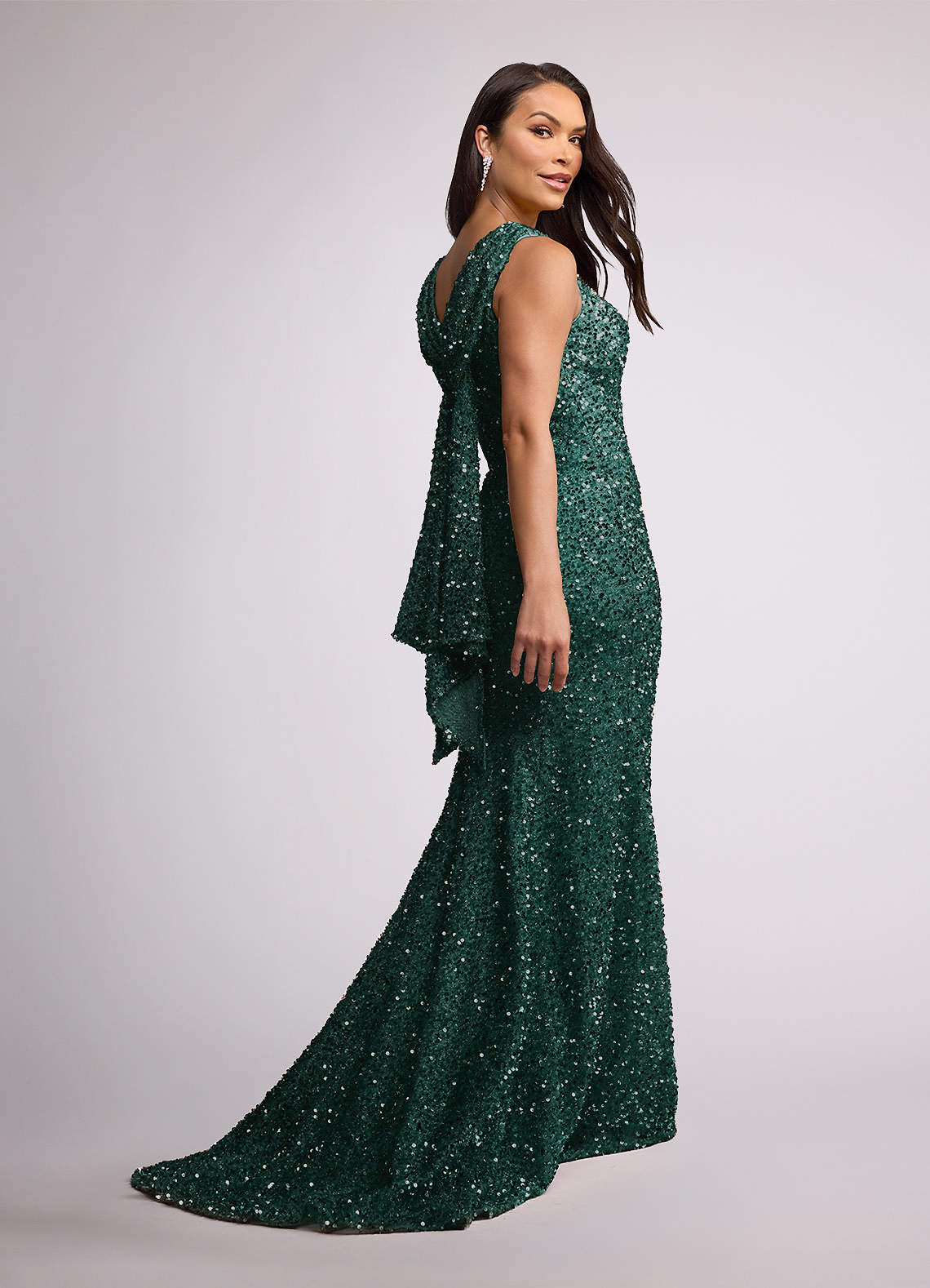 Upstudio Globe Mother of the Bride Dresses Pine Mermaid Ruched Sequins Dress image3