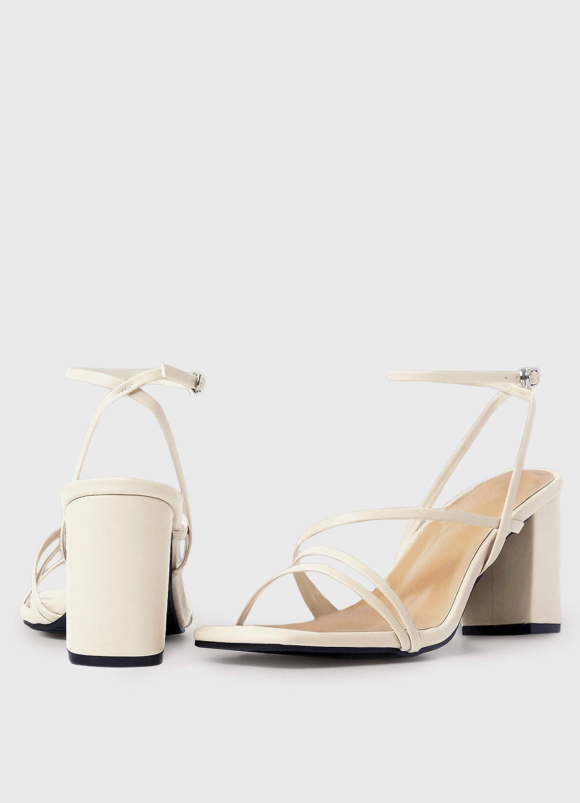 front Ankle Strap Block Heel Sandals