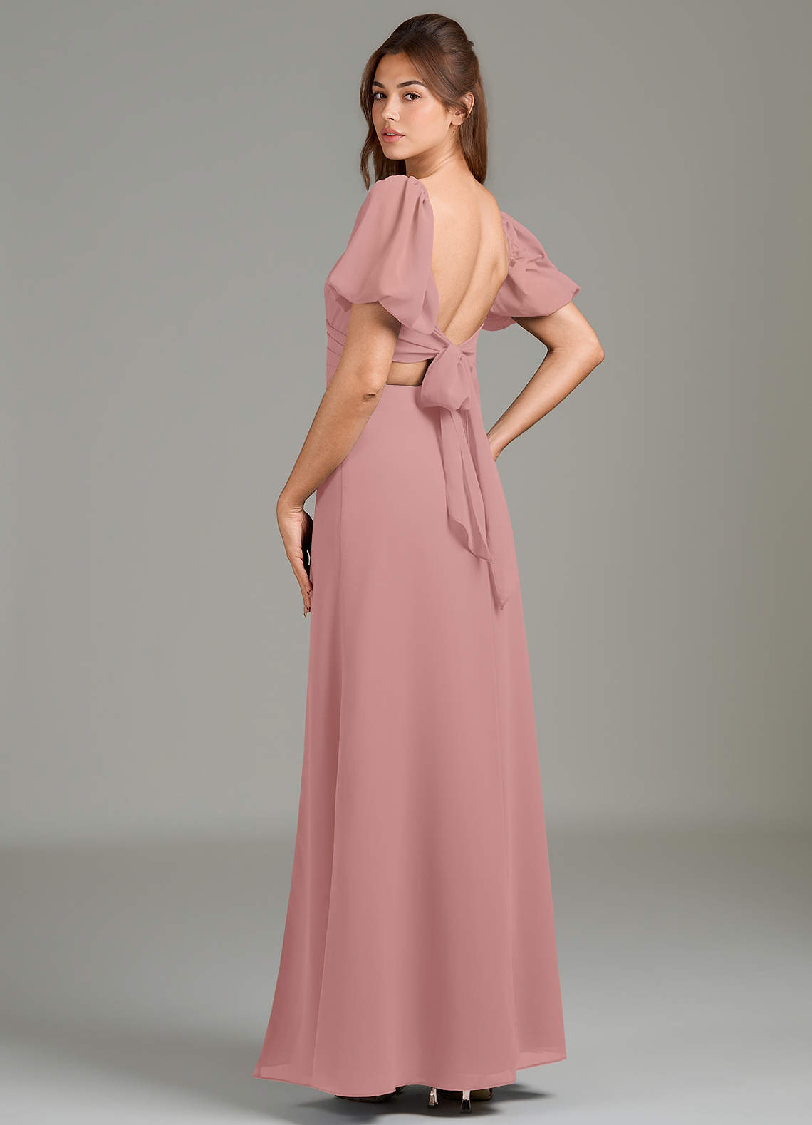 dusty rose chiffon bridesmaid dresses Dusty Rose Bridesmaid Dress Chiffon Size XS