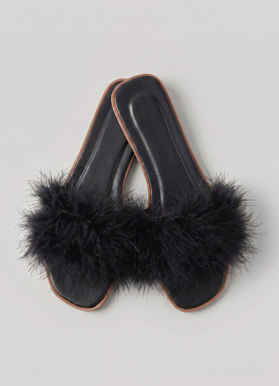 front Bridal Feather Slippers for Getting Ready