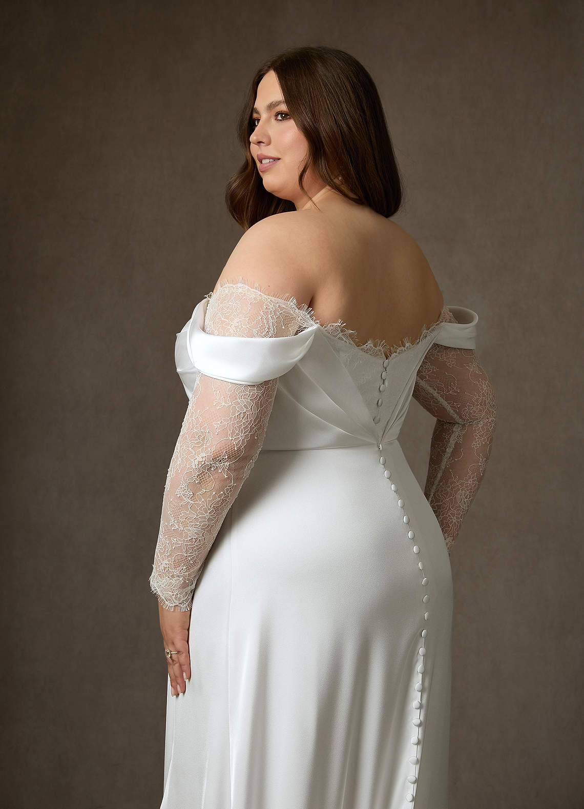 Azazie Alexa Wedding Dresses Diamond White A-Line Sweetheart Neckline Lace Dress image12