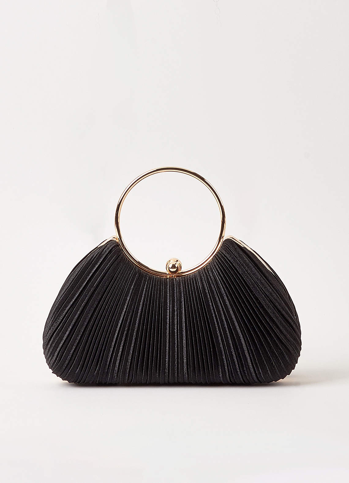 front Satin Pleated Handbag