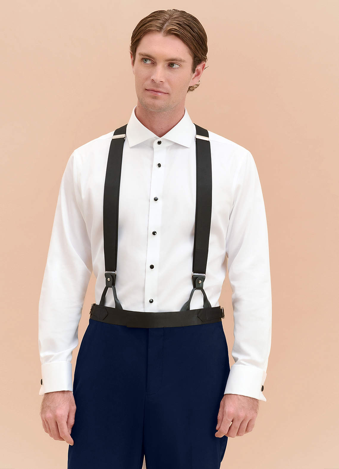 front Classic Navy Blue Tuxedo Pants