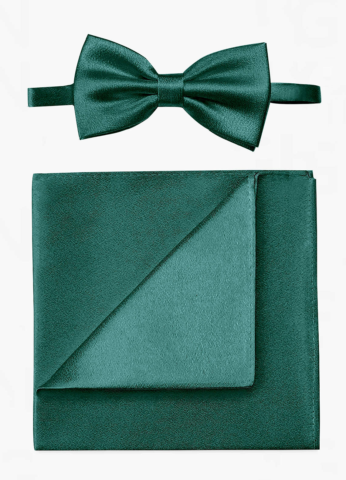 front Metallic Satin Bow Tie and Pocket Square Set