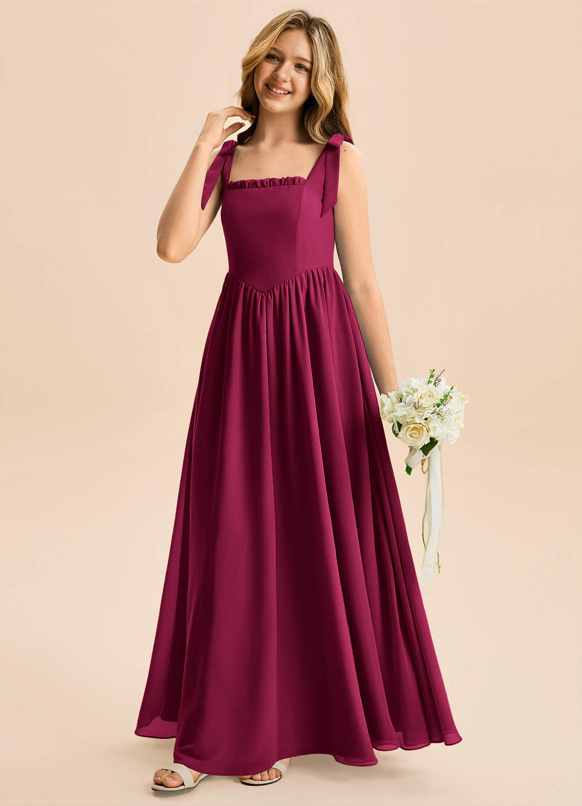 chiffon burgundy bridesmaid dresses Azazie Delia Junior Chiffon Color luxury elegant Karen Millen Embroidered Detail Size:One size (Fits XS - XL)