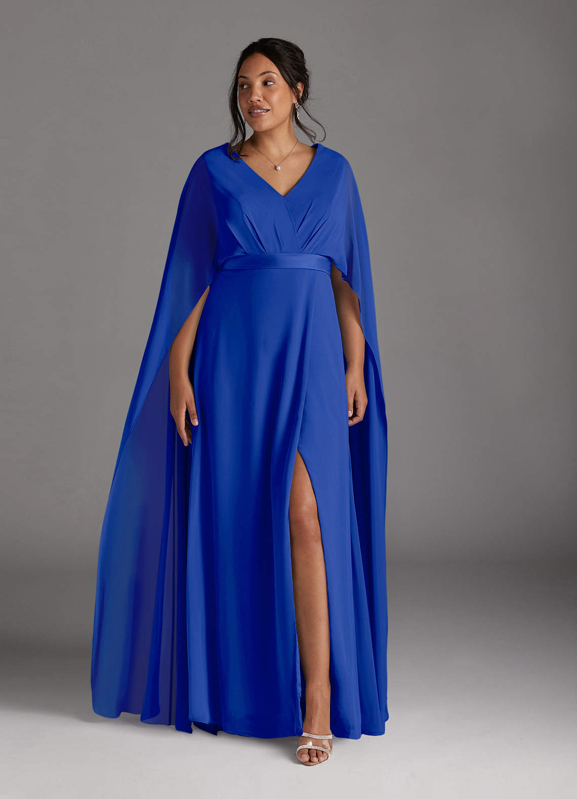 Azazie Isa Royal Blue A-Line V-Neck Pleated Chiffon Dress Azazie Isa Royal Blue A-Line V-Neck Pleated Chiffon Dress