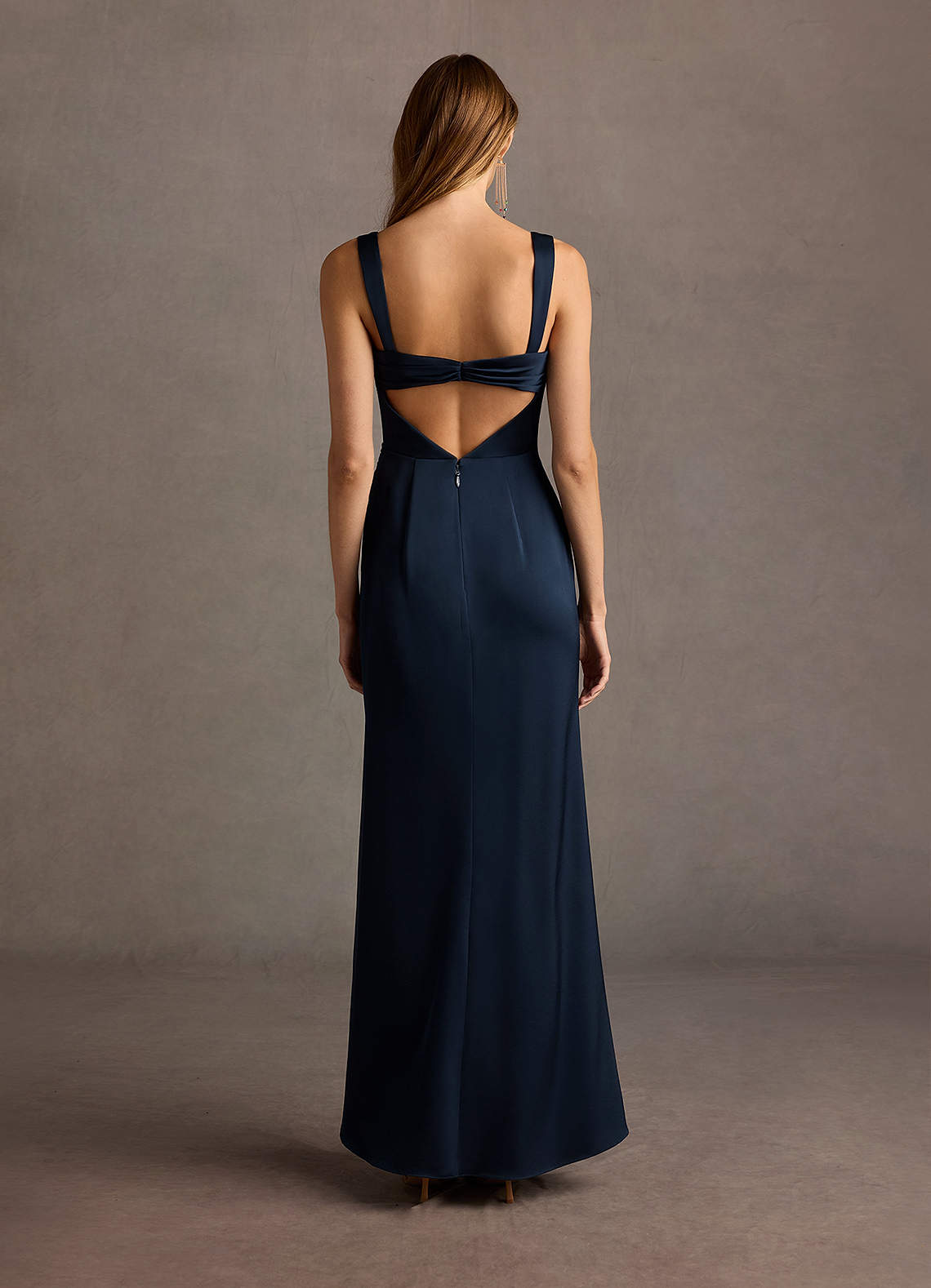 Vivianna Navy and Multi Floral Neckline Maxi Dress | Azazie