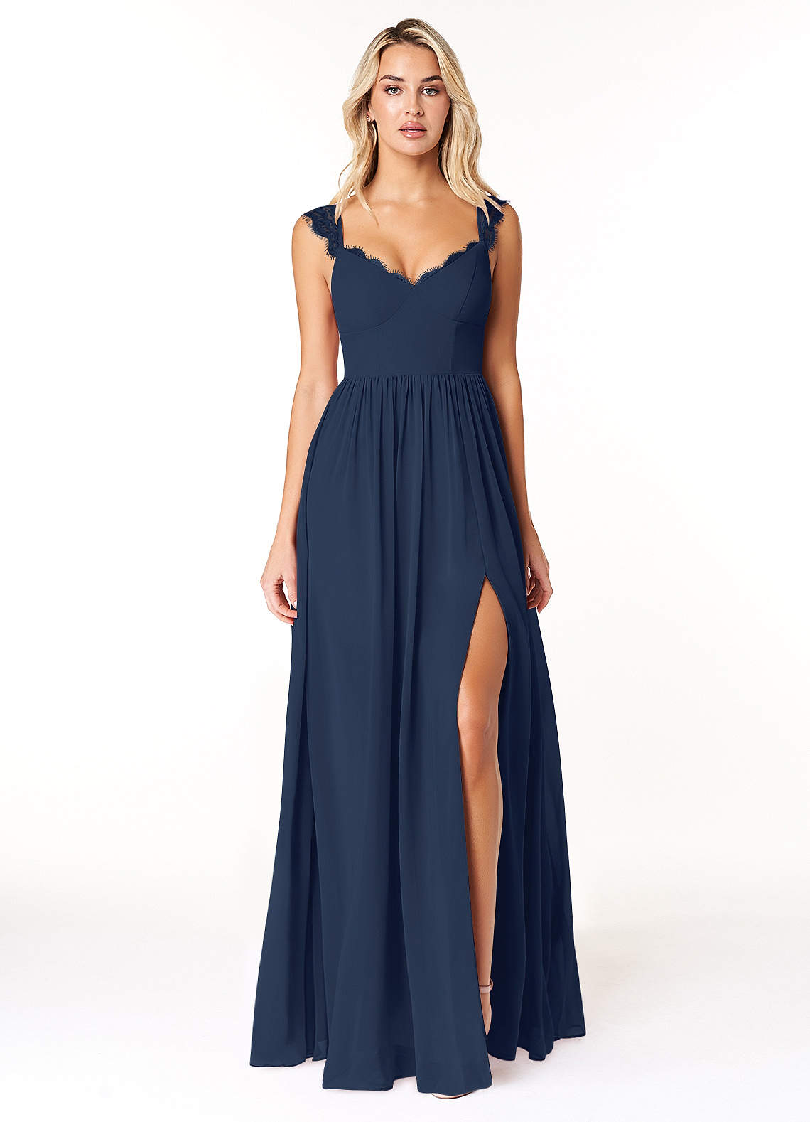 Azazie Cleobella Dark Navy Chiffon Bridesmaid Dresses | Azazie Azazie Cleobella Dark Navy Chiffon Bridesmaid Dresses | Azazie