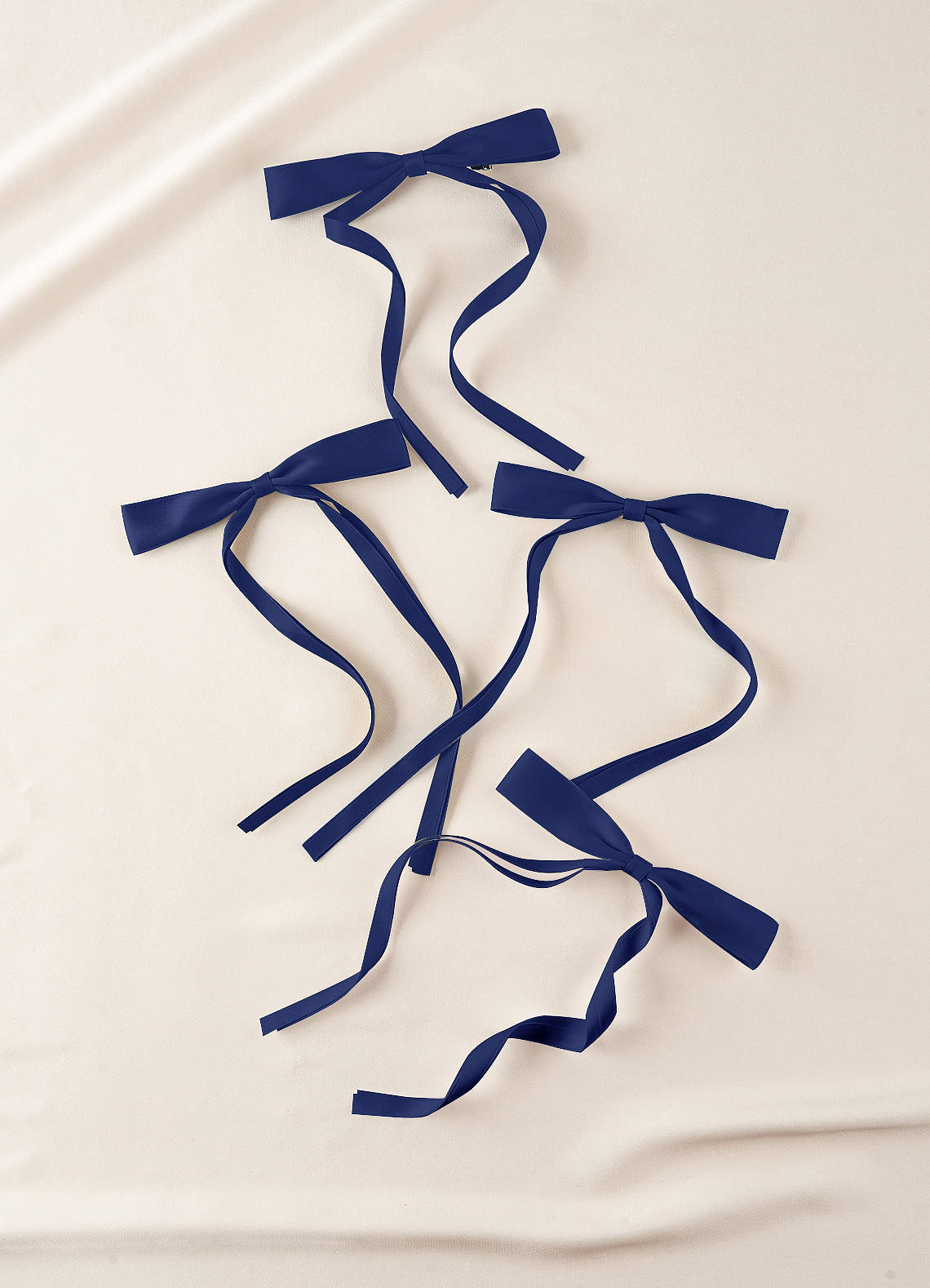 front Satin Bow Hair Clips