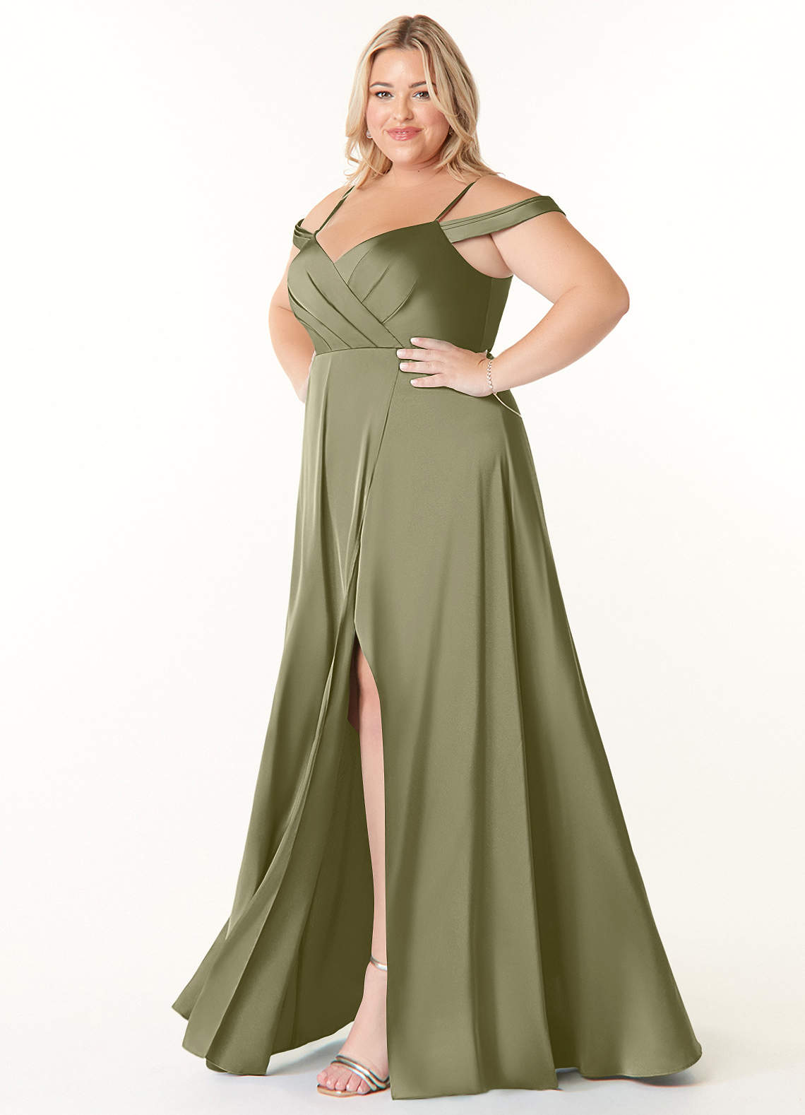 light teal bridesmaid dress Dusty Blue Bridesmaid Dresses Straps Ruched Floor Length Sheath Brides main image 1