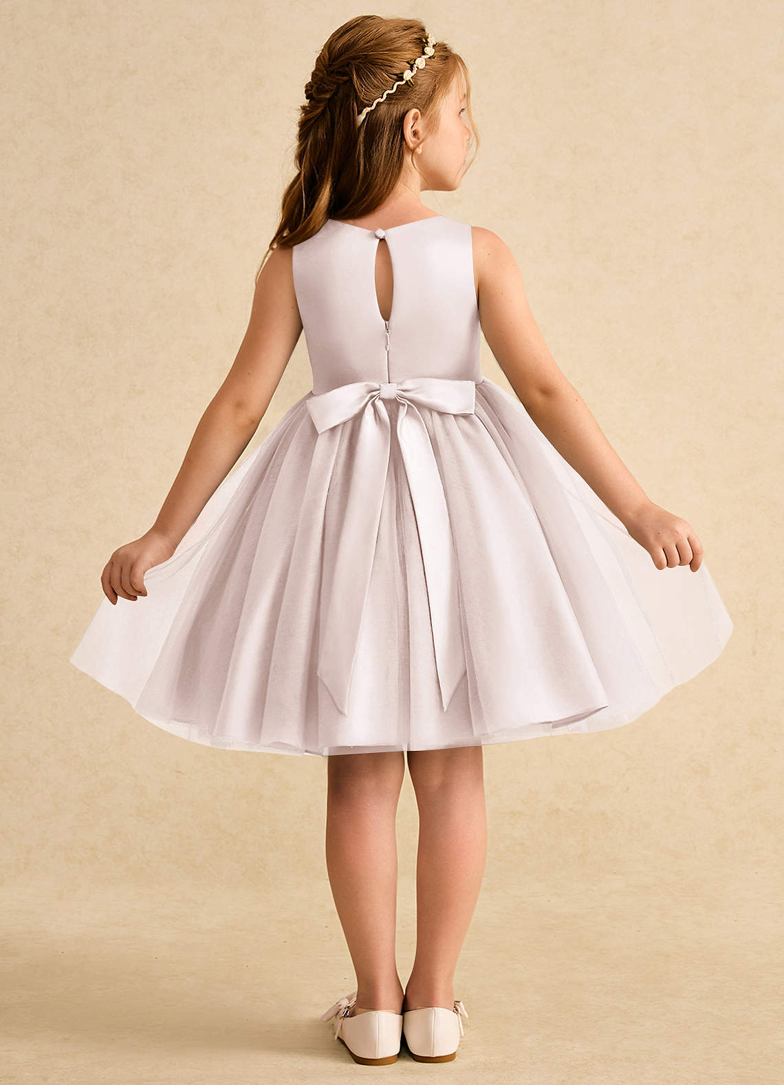 Azazie Prima Flower Girl Dresses Rose Petal A-Line Bow Tulle Dress image1