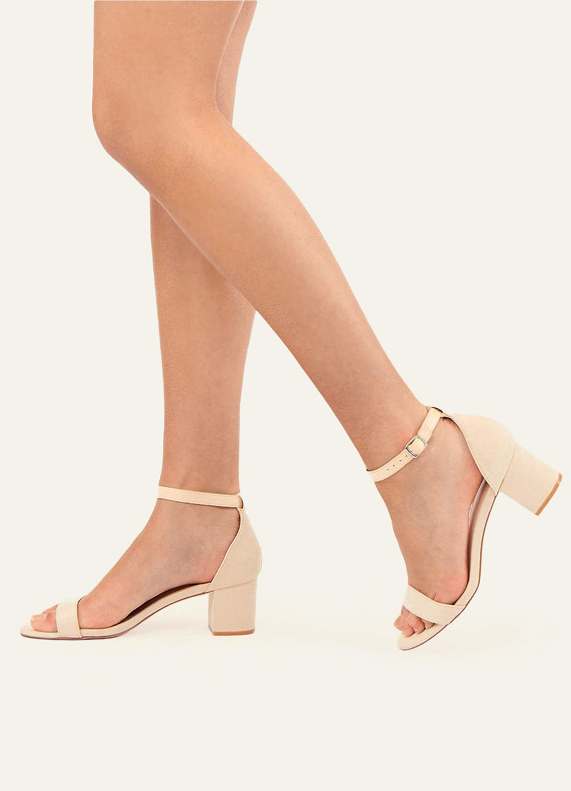 front One-Strap Buckle Block Heel Sandals