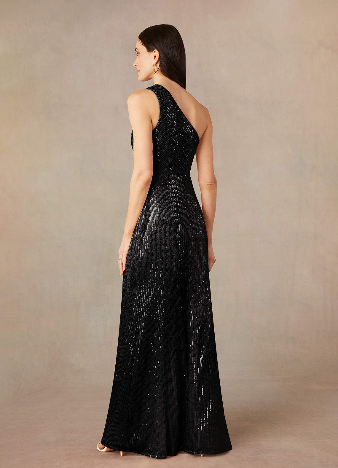 Upstudio Phoenix Black A-Line Asymmetrical Neckline Sequins