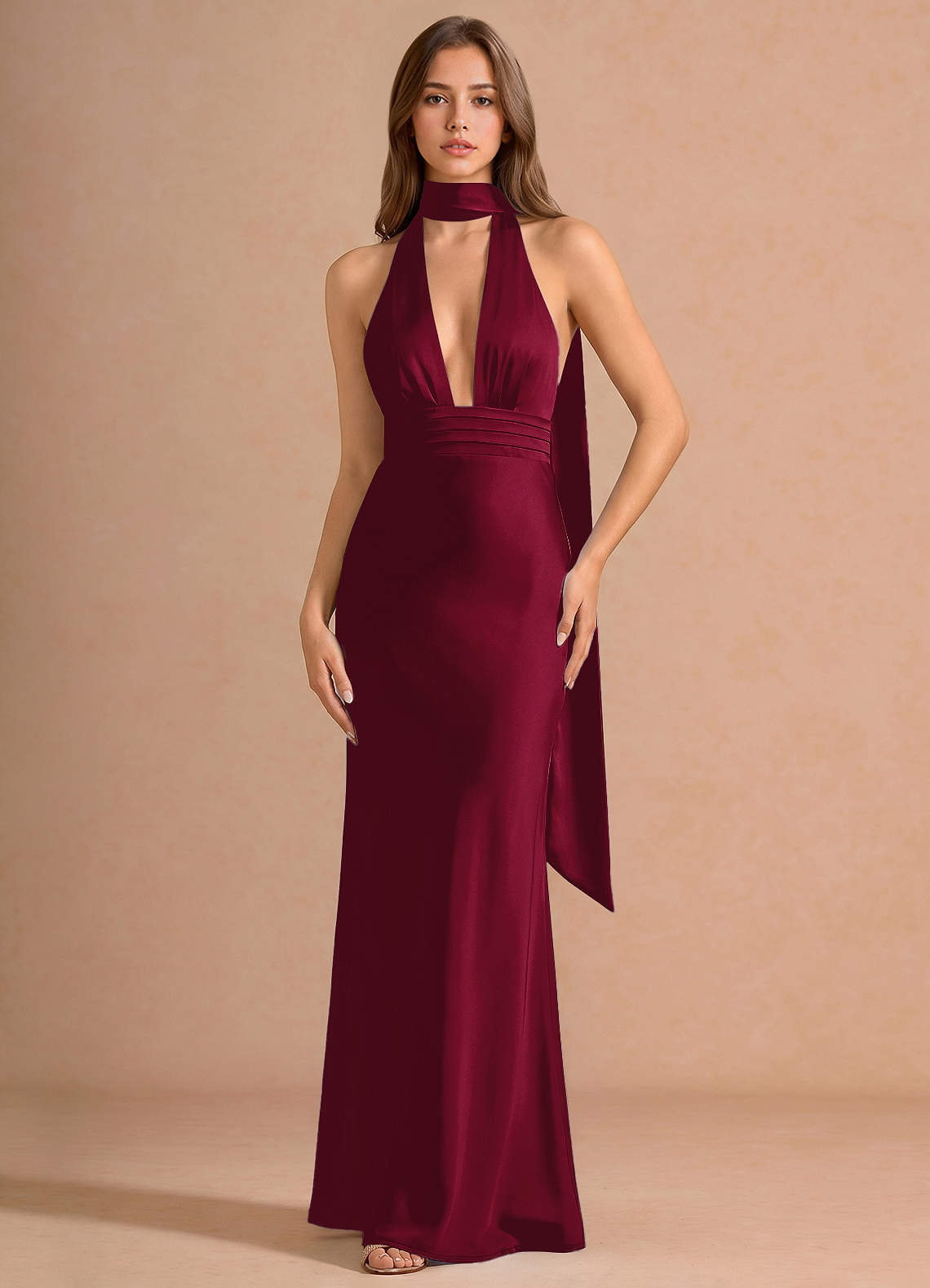 ドレス多数出品 #mio_dress Linnea Merlot Maxi Dress | Azazie