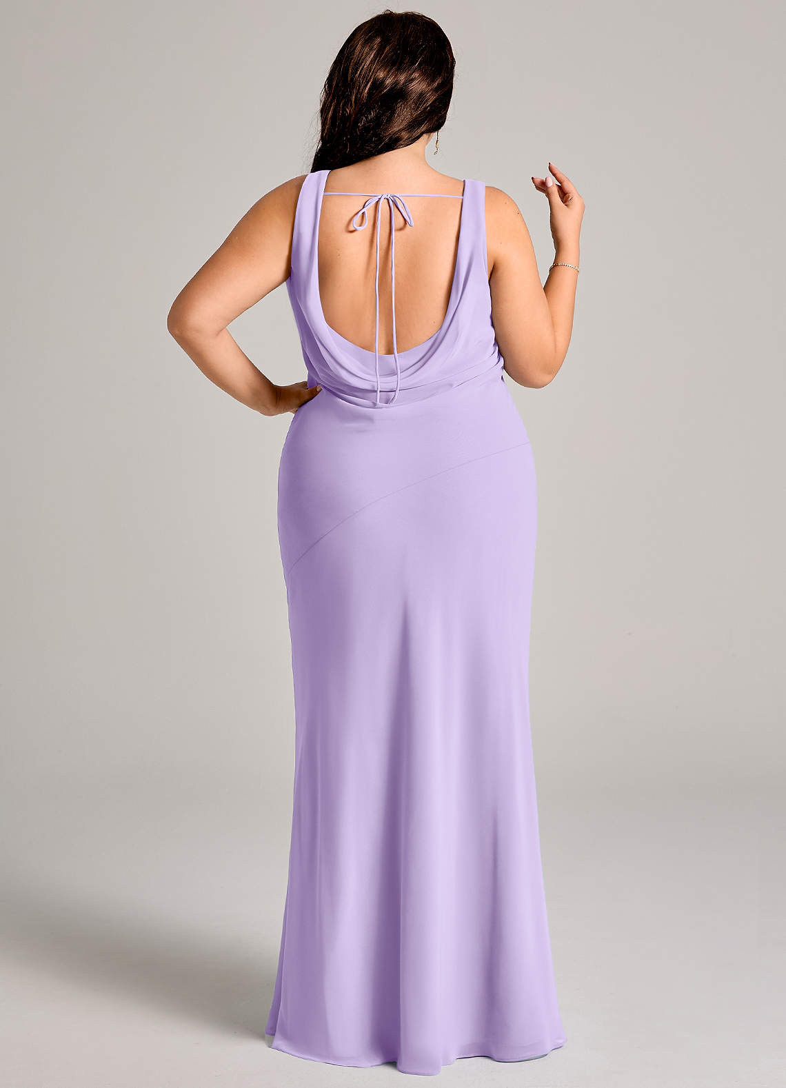 Azazie Rylina Bridesmaid Dresses Lilac Mermaid Pleated Chiffon Dress image10