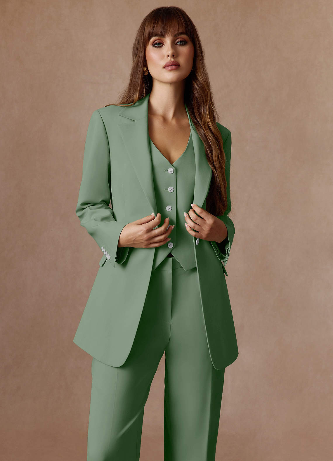Rowan Matcha Refined Weave Performance 2-Piece Suit | Azazie CA