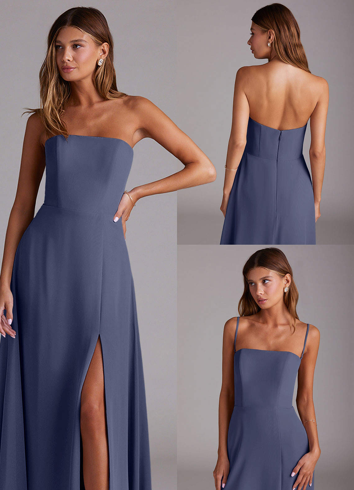 Azazie Wren Bridesmaid Dresses Stormy A-Line Side Slit Chiffon Convertible Dress image8