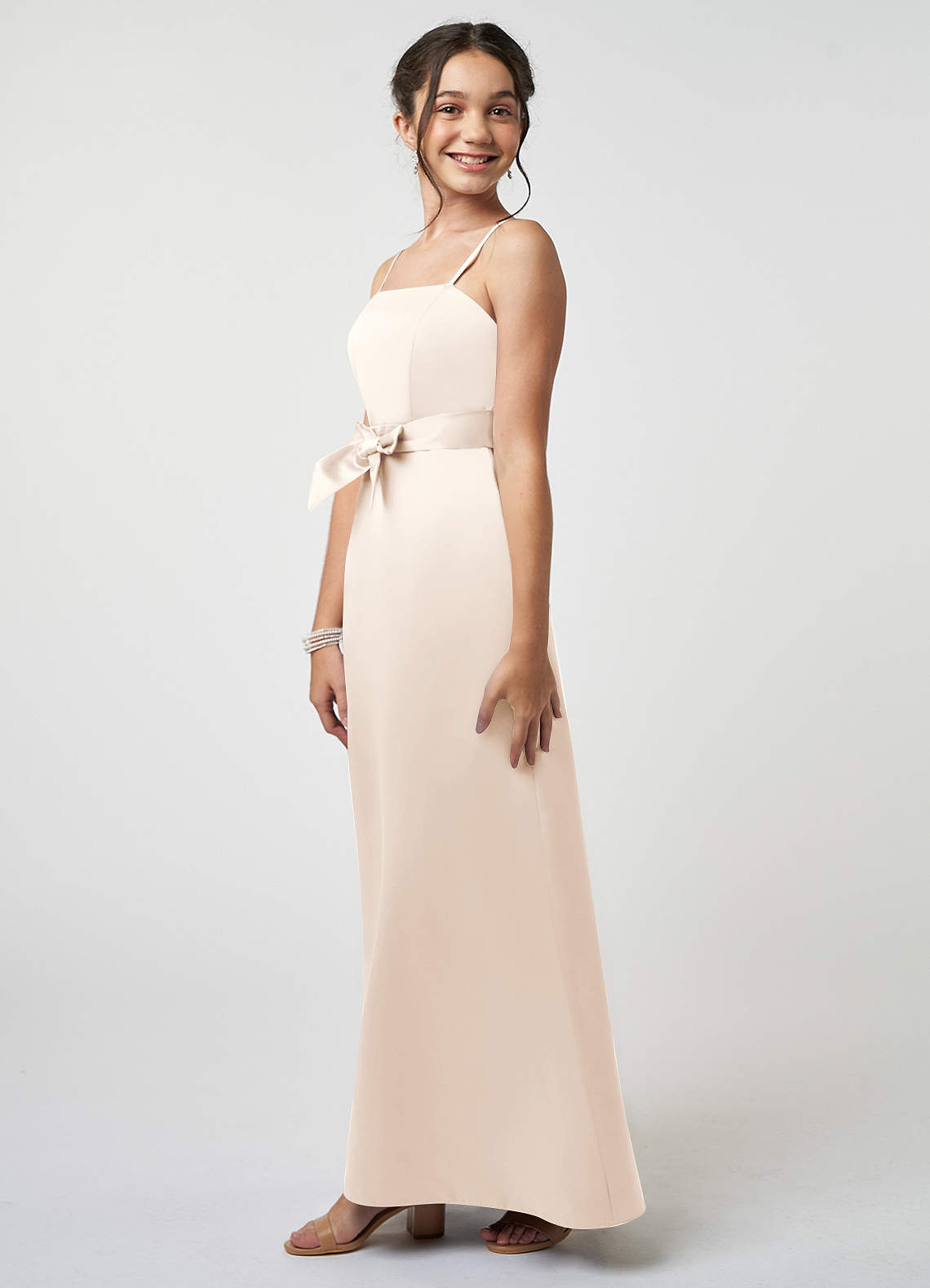 white jr bridesmaid dresses Bari Jay Junior Bridesmaid Dress 2407JR Ivory
