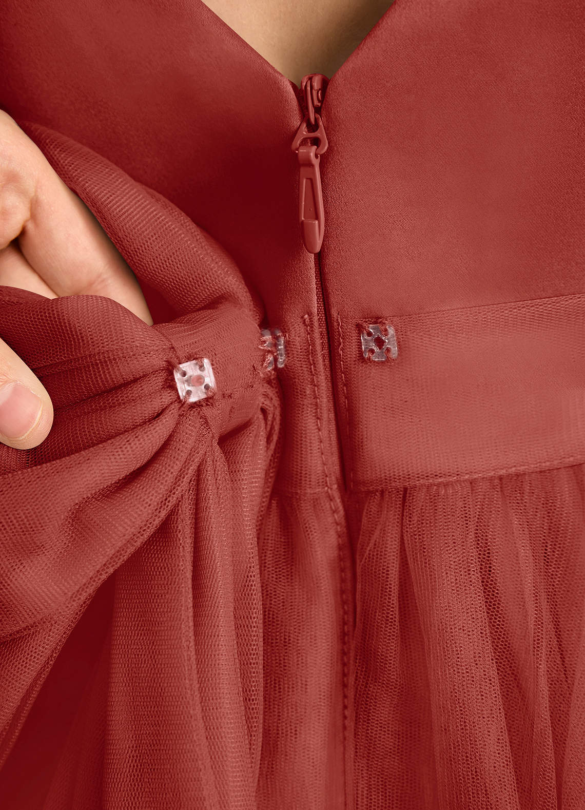 Azazie Winnie Robe Demoiselle D'honneur Fillette Robe Princesse en Tulle Arc Terracotta image7