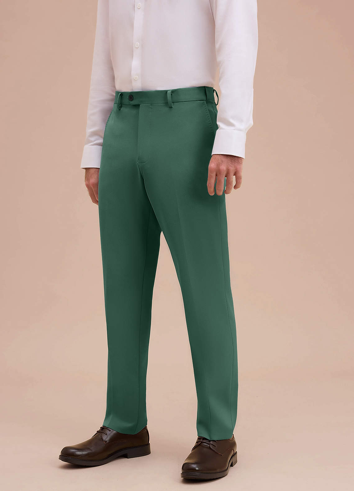 front Ethan Eucalyptus Refined Weave Dress Pants