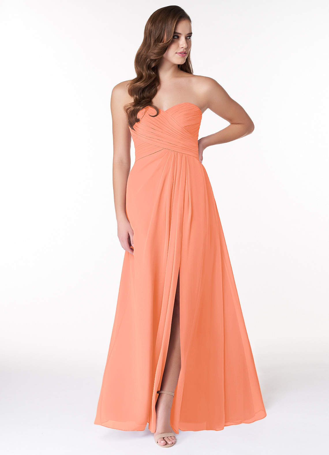 Azazie Arabella Allure Abiti da Damigella Abito Convertibile A-Line in Chiffon Scollo a Cuore Tramonto image1