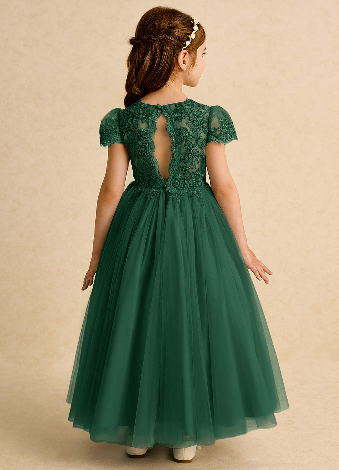 Azazie Puff Dark Green Ball-Gown Lace Tulle Dress | Azazie Azazie Puff Dark Green Ball-Gown Lace Tulle Dress | Azazie