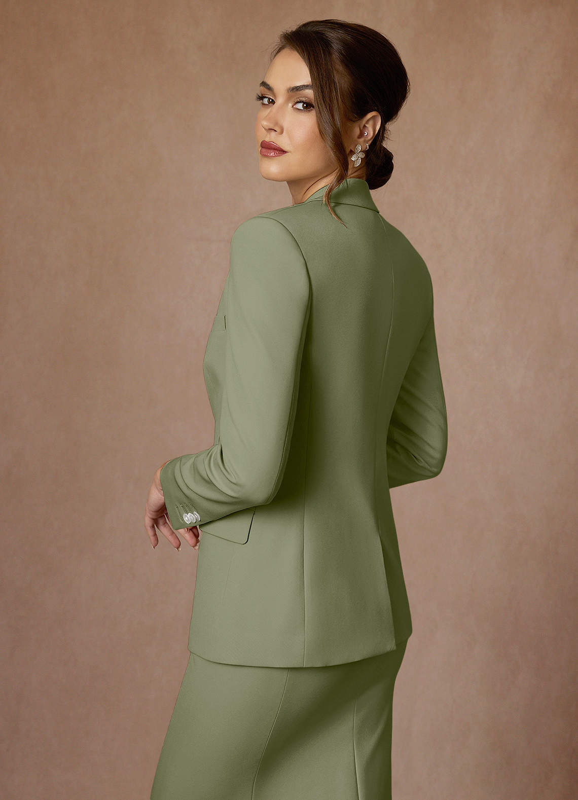 front Kennedy Pistachio Structured Stretch Dress