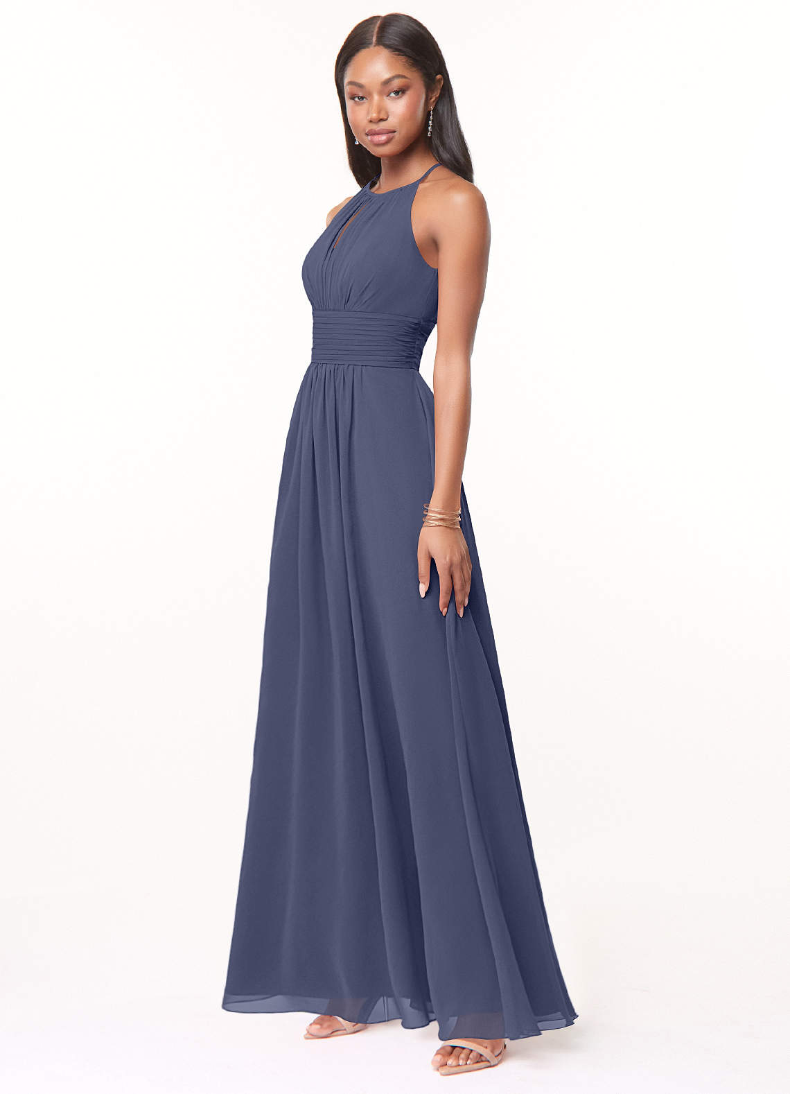 azazie stormy bridesmaid dress Azazie Bonnie Stormy Chiffon Bridesmaid Dresses
