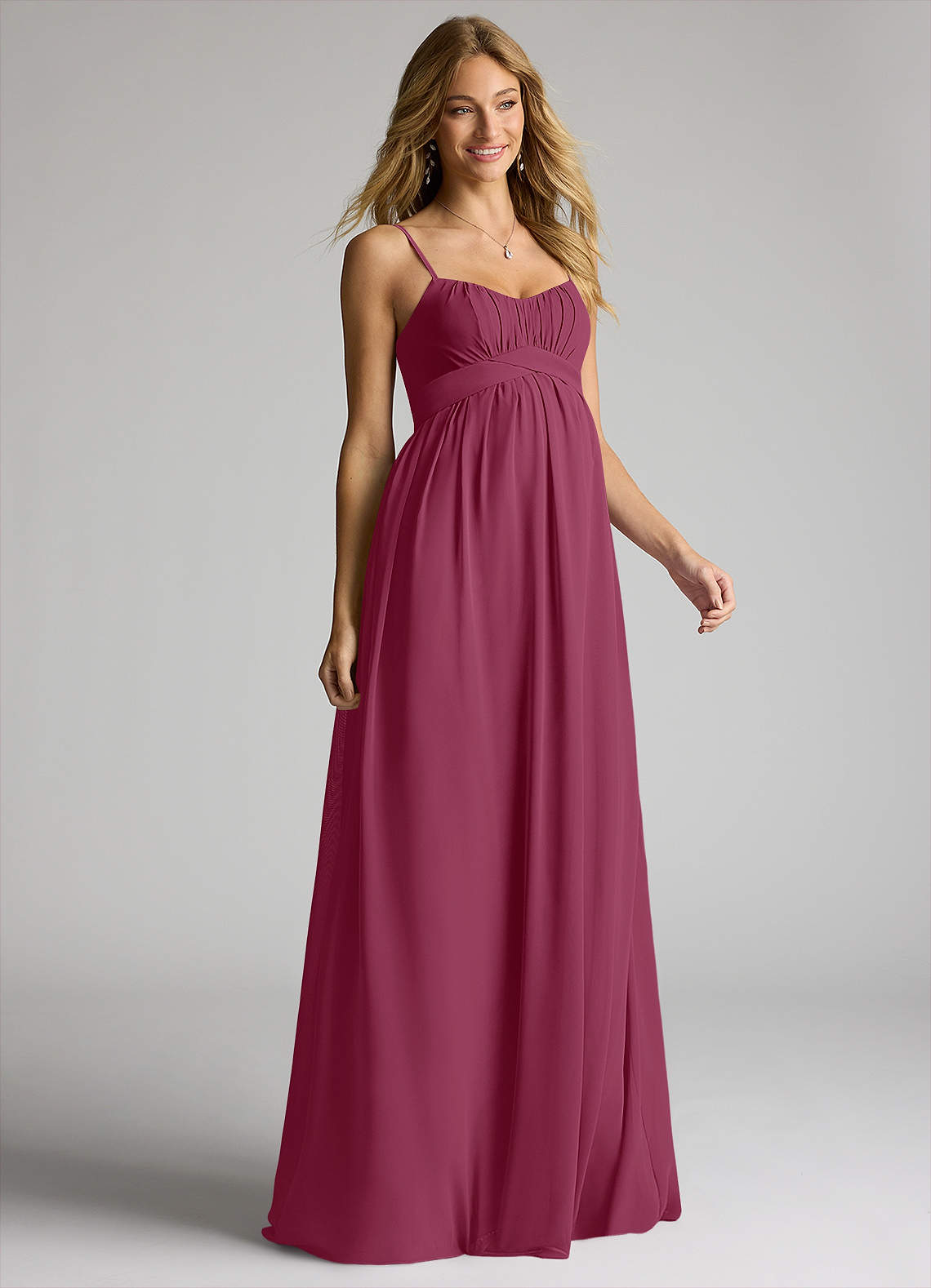 Azazie Llana Abiti da damigella d'onore premaman Abito A-Line Chiffon Floor-Length image1