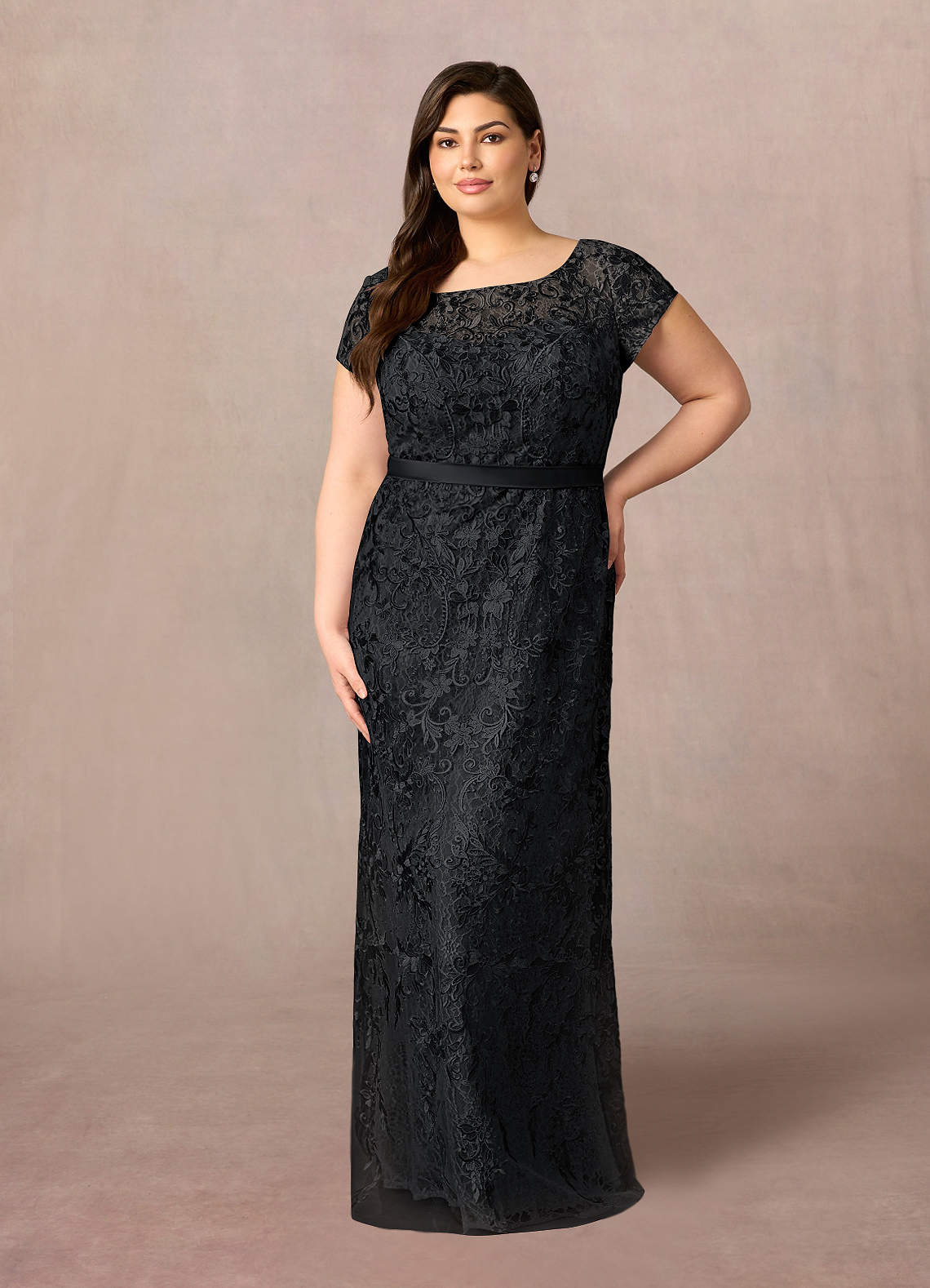Azazie Dorit Black Sheath Scoop Lace Dress Ready to Ship | Azazie