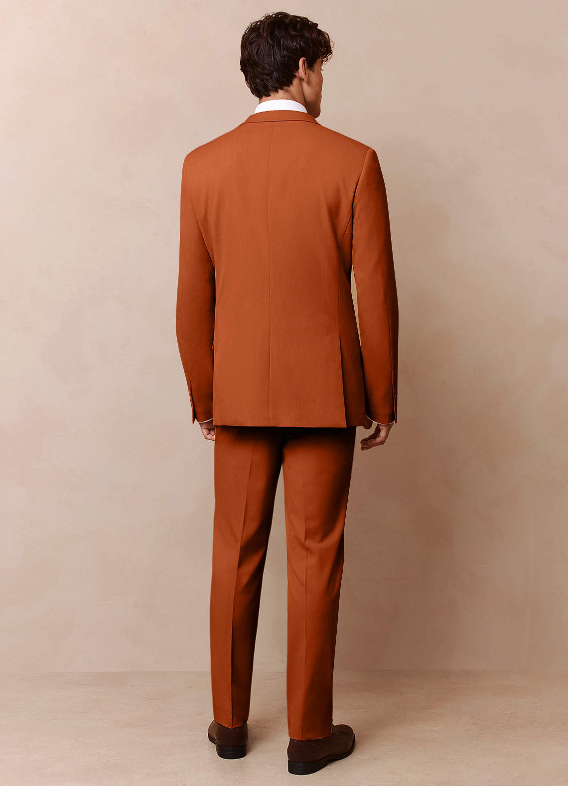 front James Burnt Orange Structured Stretch Suit Jacket