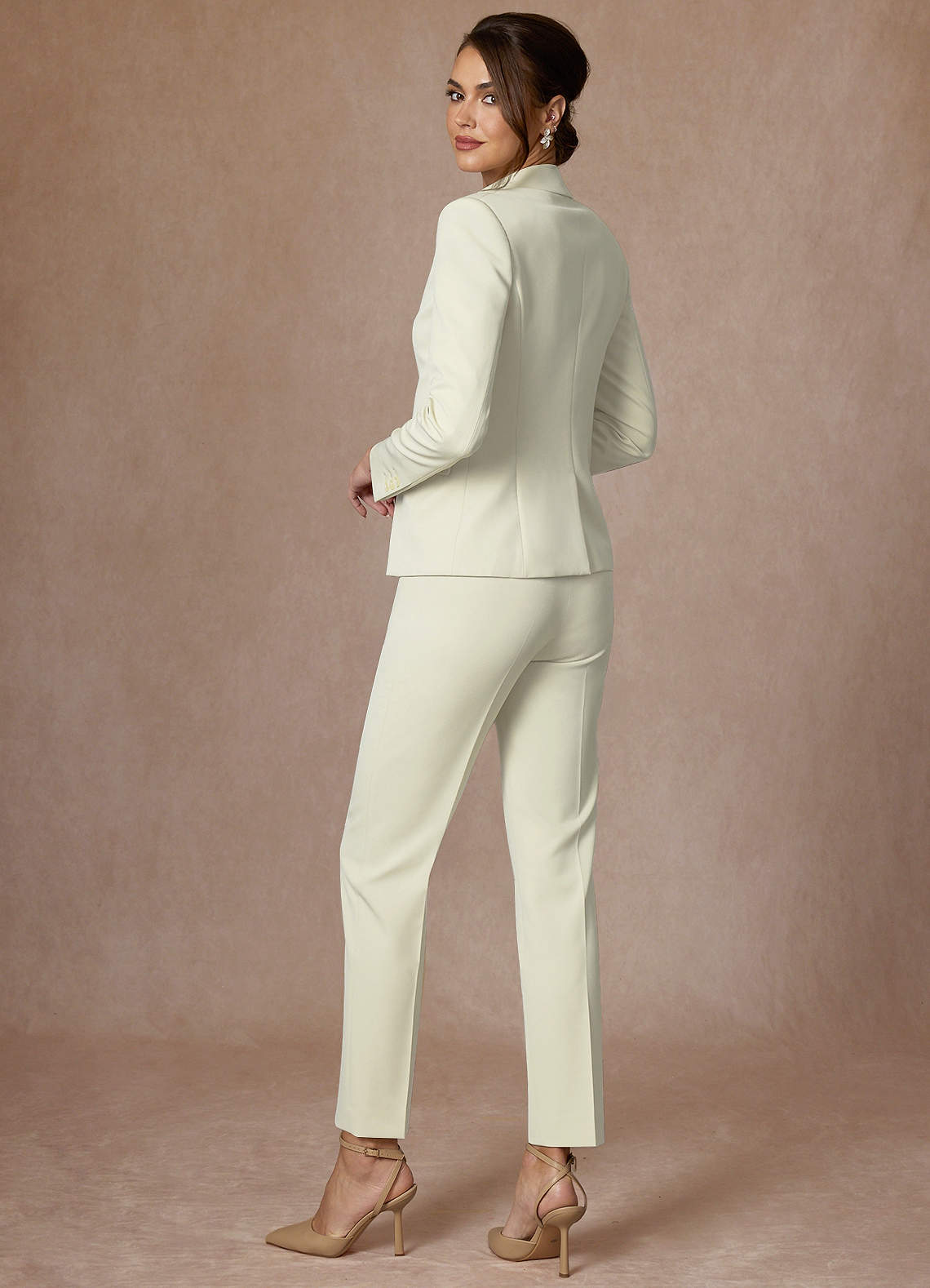 front Victoria Ivory Refined Weave Blazer