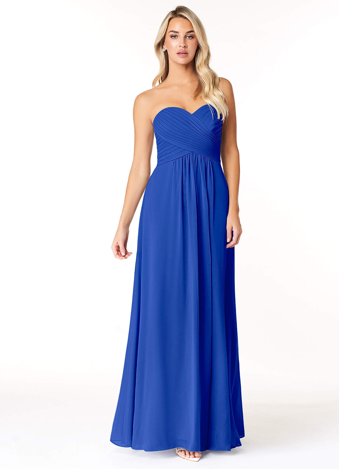 Azazie Yazmin Royal Blue Chiffon Bridesmaid Dresses | Azazie