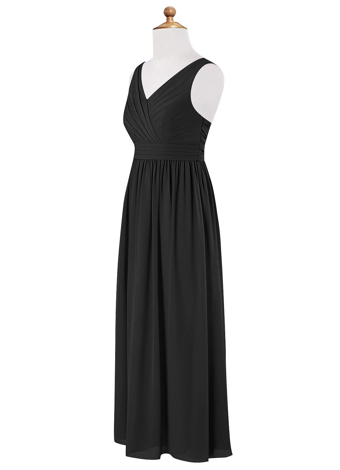 Azazie A-Line/Princess V-Neck Floor-Length Chiffon Junior Bridesmaid Dresses